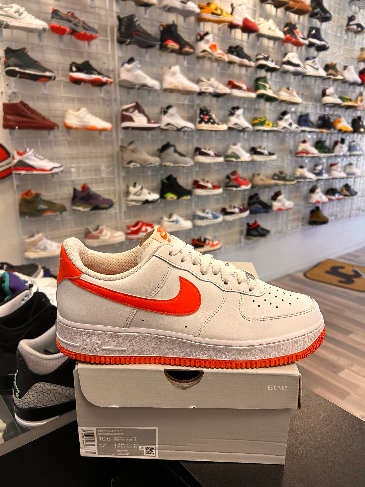 Safety Orange Airforce 1s Size 10.5